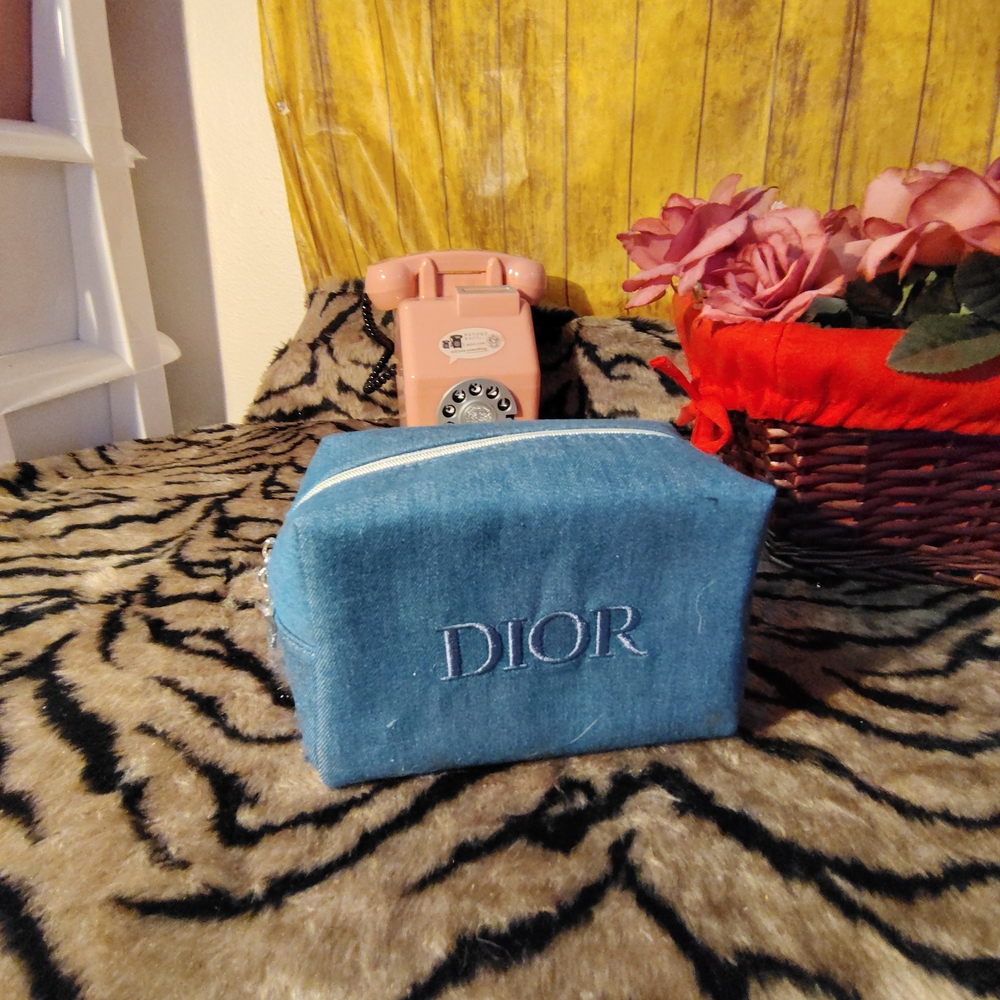 Dior Blue Cosmetic Pouch
